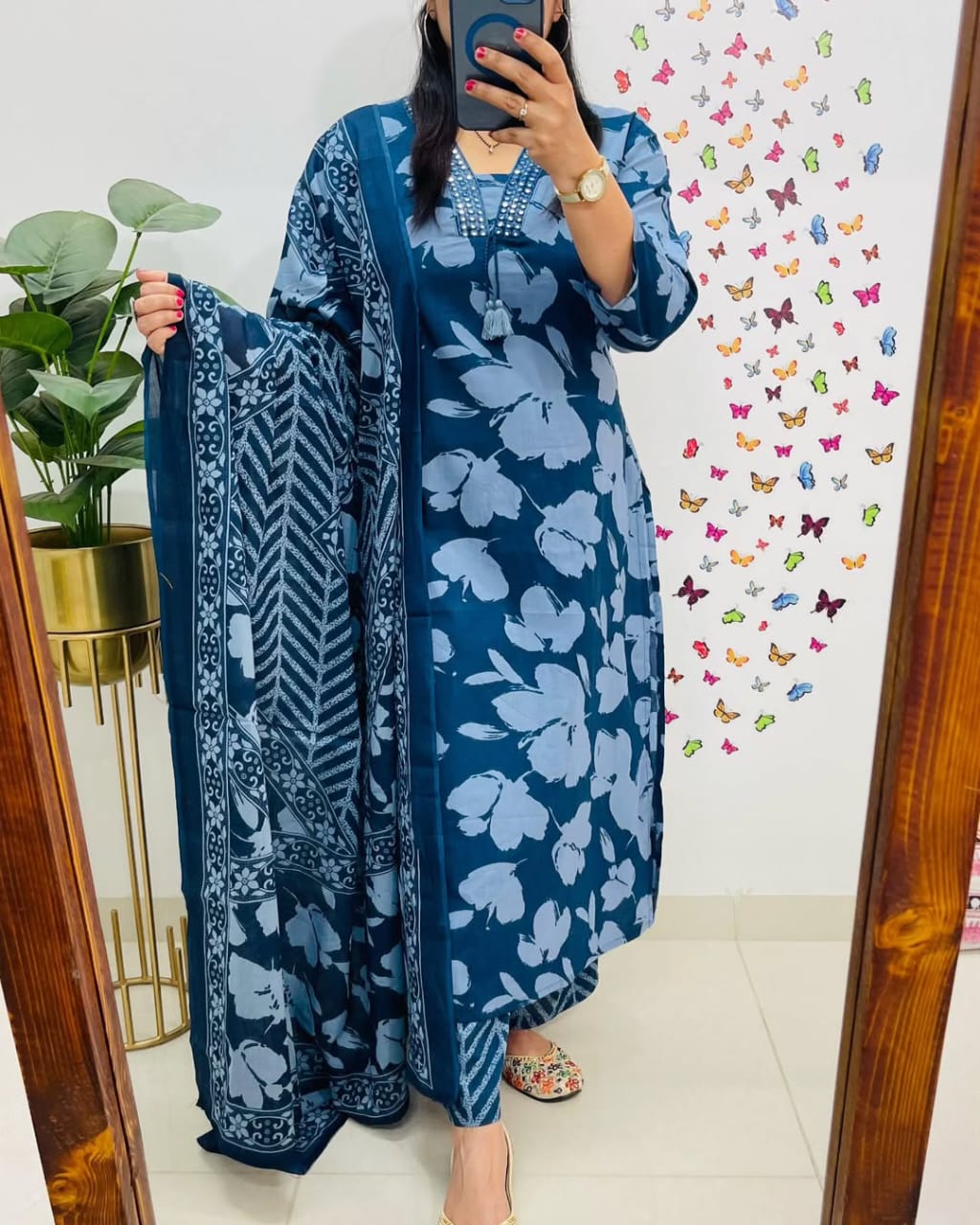 Mughal Bloom Fusion Cotton Suit Set