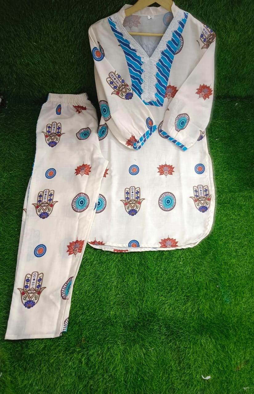 Digital Bloom Cotton Coord Set