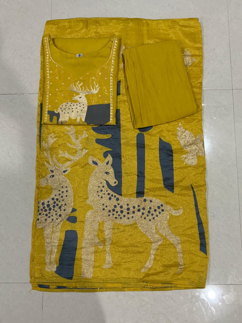 Elegant Lime Silk Suit Set