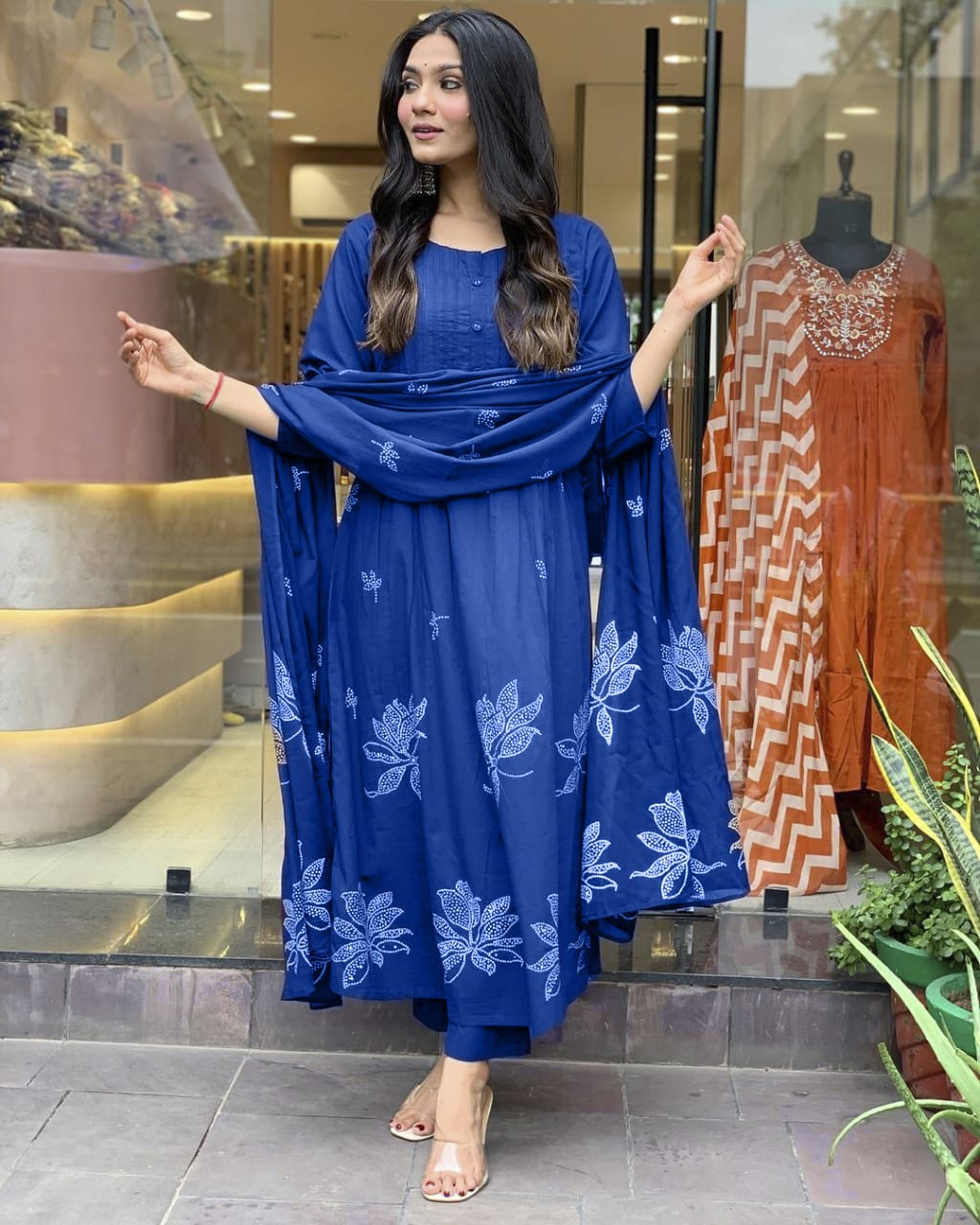 Festive Grace Pintex Cotton Kurta Set