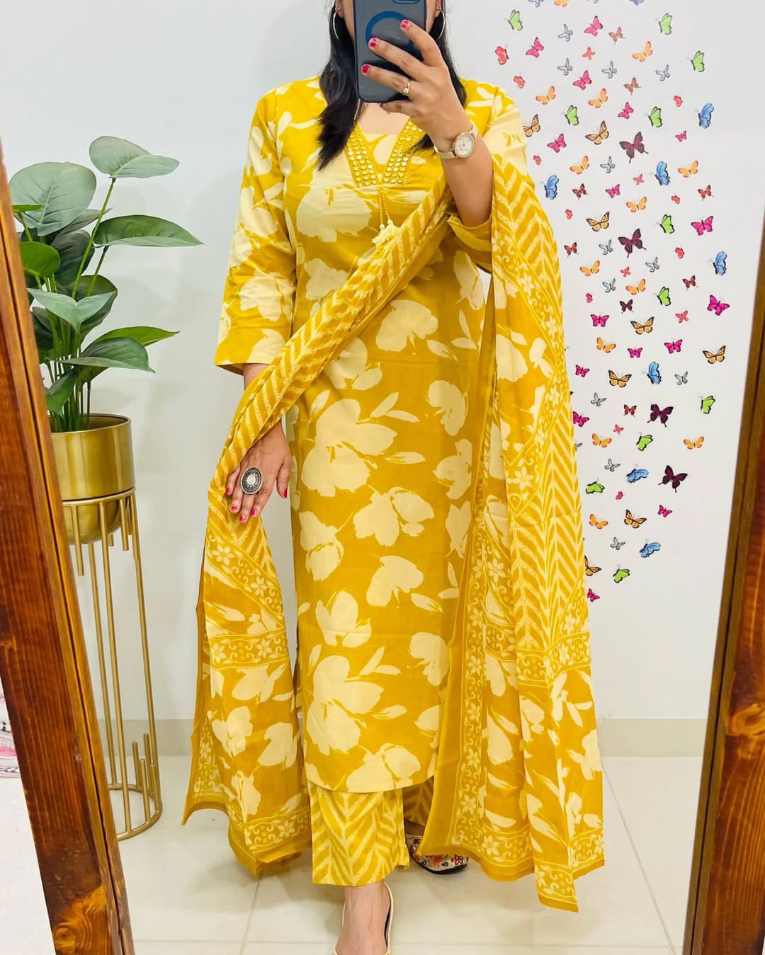 Mughal Bloom Fusion Cotton Suit Set