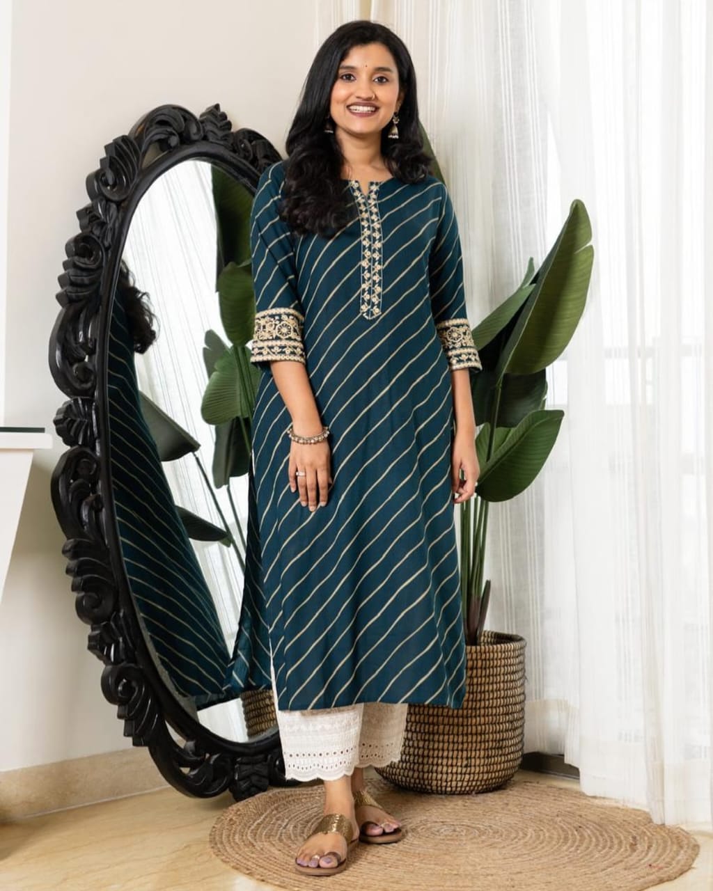 Blue Laheriya Infy Kurta set
