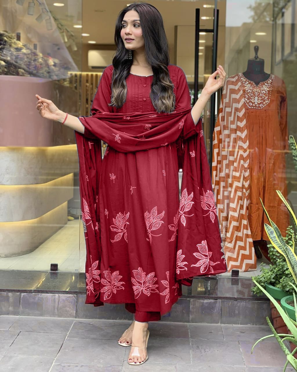 Festive Grace Pintex Cotton Kurta Set