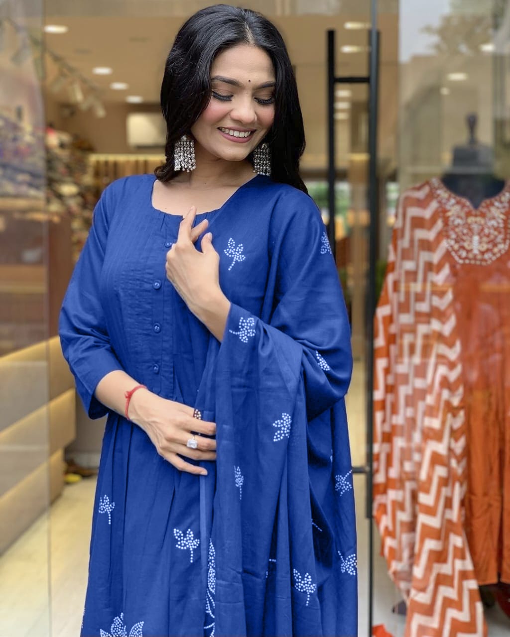 Festive Grace Pintex Cotton Kurta Set