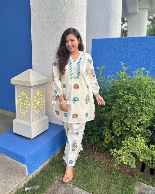Digital Bloom Cotton Coord Set