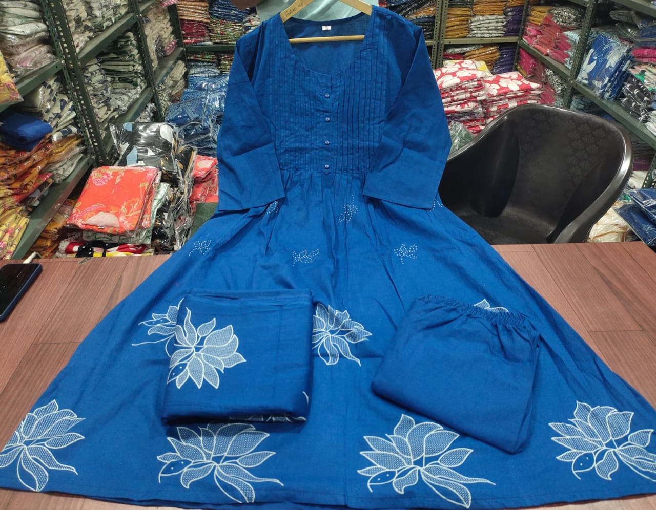 Festive Grace Pintex Cotton Kurta Set