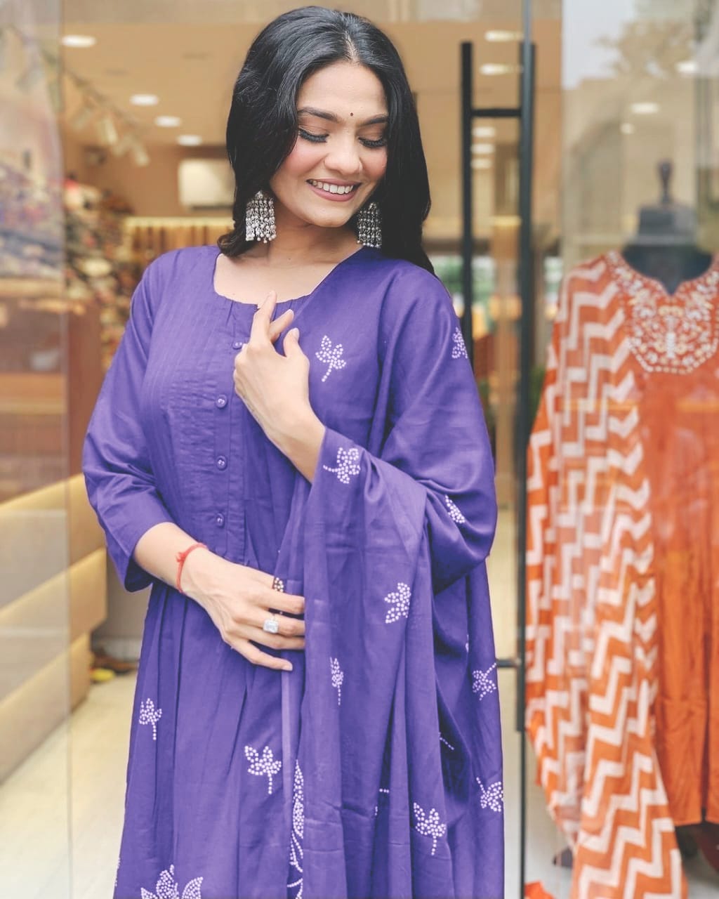 Festive Grace Pintex Cotton Kurta Set
