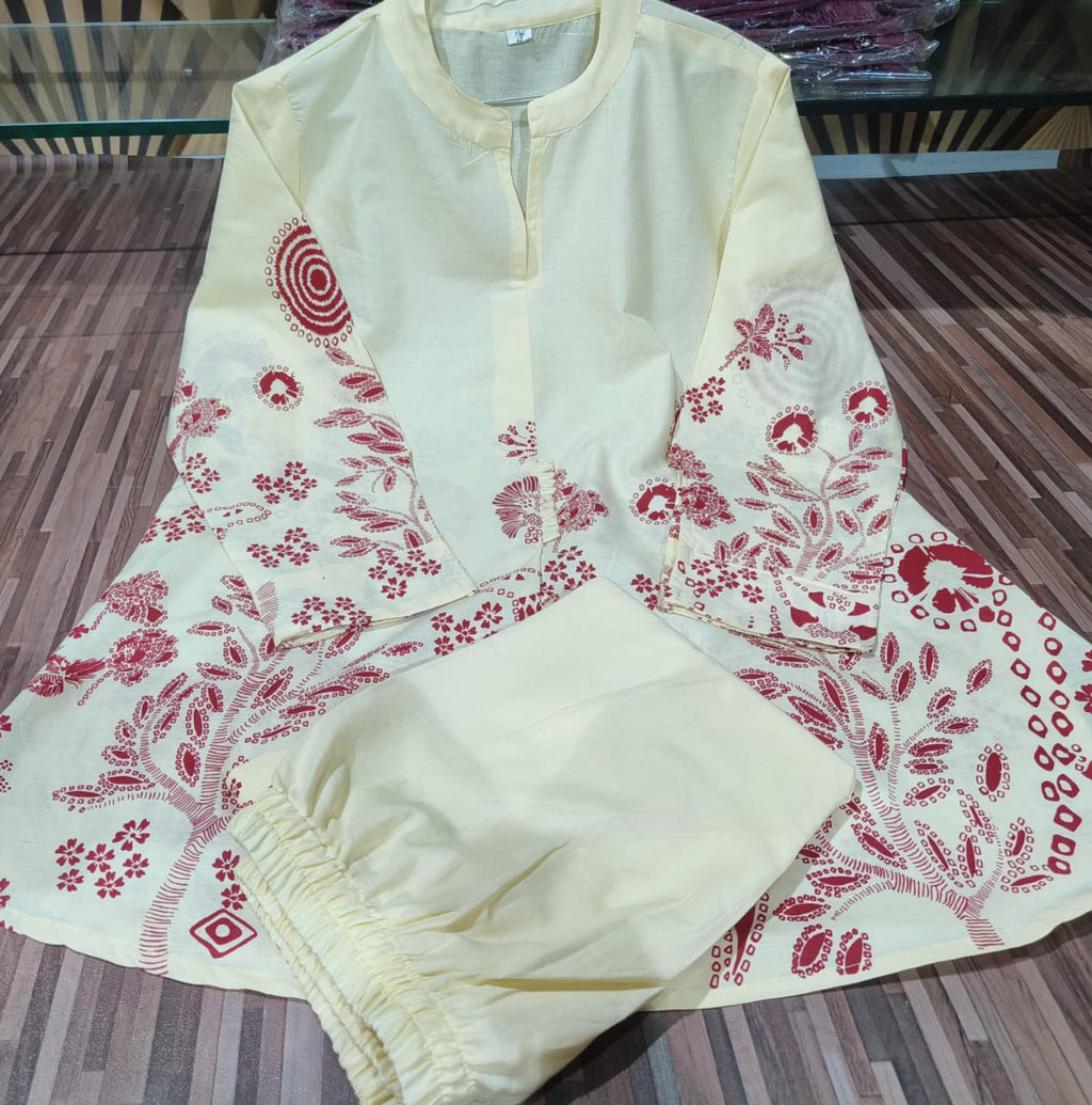 Women Short Kurti and Pant Set for Women