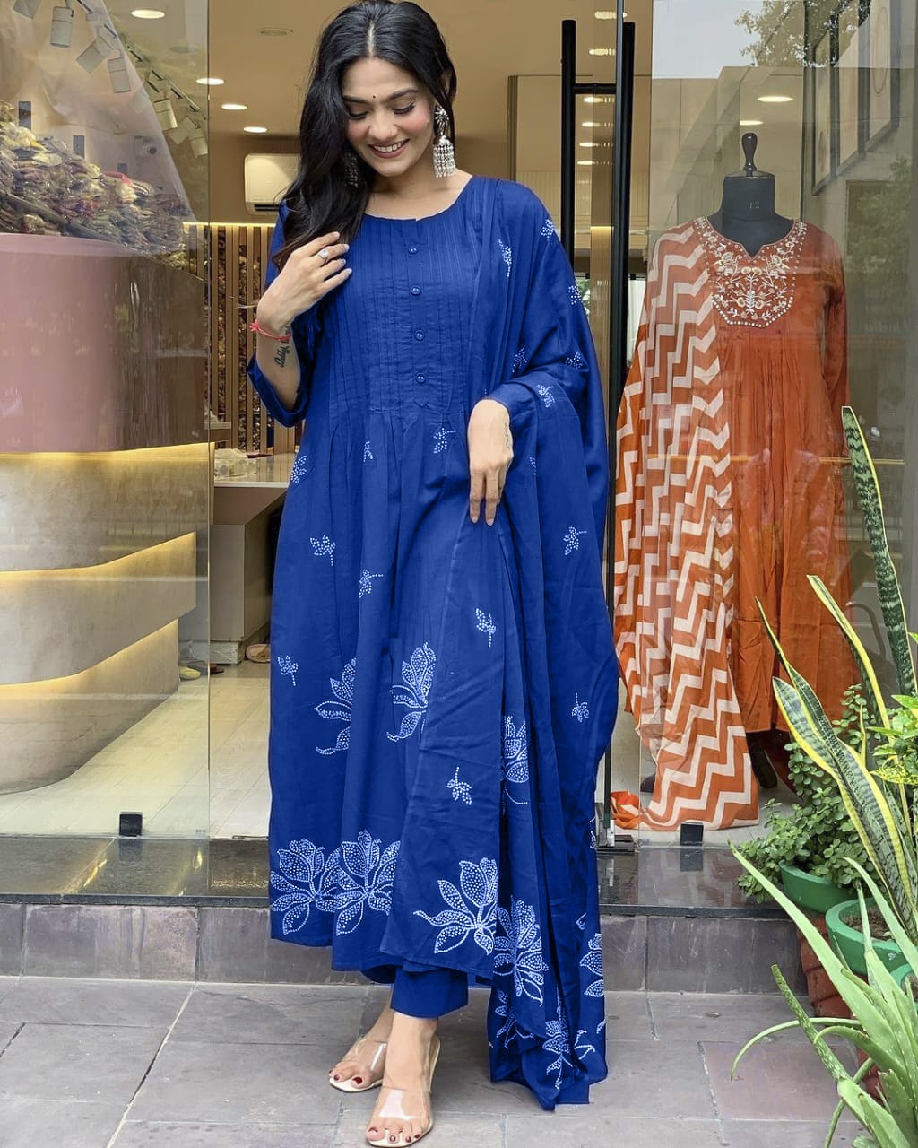 Festive Grace Pintex Cotton Kurta Set